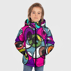Куртка зимняя для мальчика Глаза, цвет: 3D-черный — фото 2