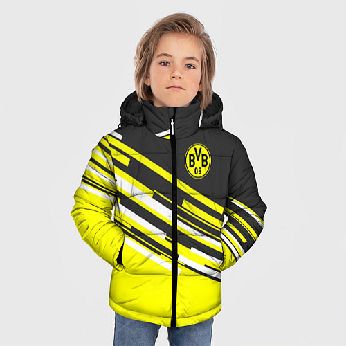 Зимняя куртка для мальчика Borussia FC: Sport Line 2018 / 3D-Светло-серый – фото 3