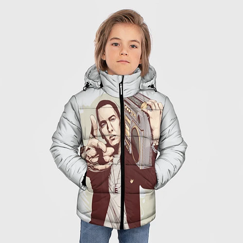 Зимняя куртка для мальчика Eminem: Street Music / 3D-Светло-серый – фото 3