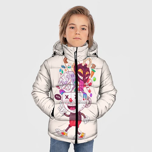Зимняя куртка для мальчика Cuphead: Street Art / 3D-Красный – фото 3
