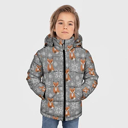 Куртка зимняя для мальчика Зимние лисицы, цвет: 3D-черный — фото 2