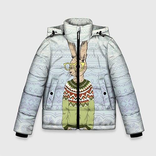 Зимняя куртка для мальчика Кролик хипстер / 3D-Черный – фото 1