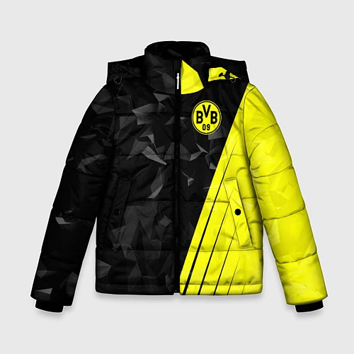 Зимняя куртка для мальчика FC Borussia Dortmund: Abstract / 3D-Черный – фото 1