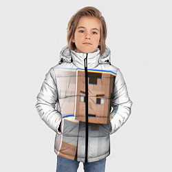 Куртка зимняя для мальчика Minecraft: White Creeper, цвет: 3D-черный — фото 2