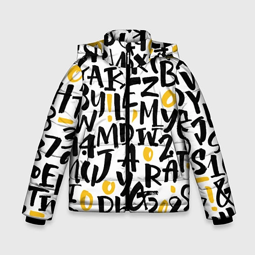 Зимняя куртка для мальчика Letters bombing / 3D-Черный – фото 1