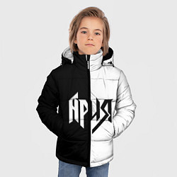 Куртка зимняя для мальчика Ария Ч/Б, цвет: 3D-черный — фото 2