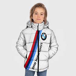 Куртка зимняя для мальчика BMW Motorsport: White Carbon, цвет: 3D-красный — фото 2