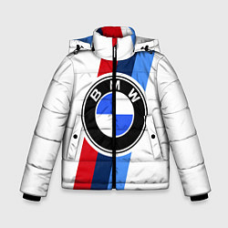 Куртка зимняя для мальчика BMW M: White Sport, цвет: 3D-черный