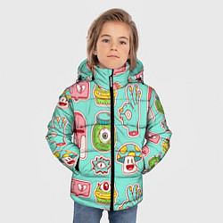 Куртка зимняя для мальчика Яркие монстрики, цвет: 3D-черный — фото 2