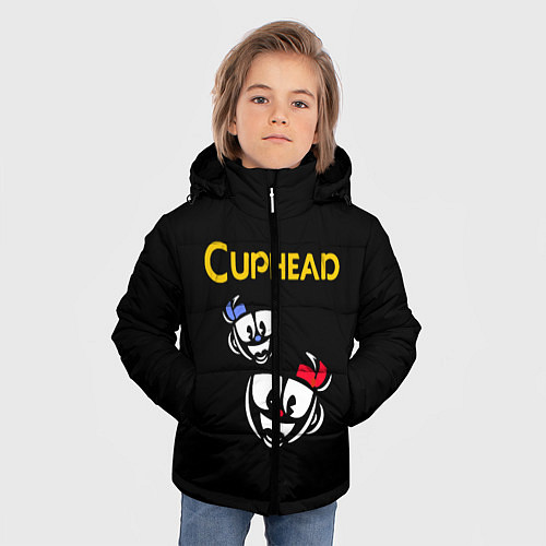 Зимняя куртка для мальчика Cuphead: Mugman Faces / 3D-Красный – фото 3