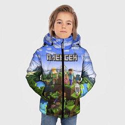 Куртка зимняя для мальчика Майнкрафт: Алексей, цвет: 3D-светло-серый — фото 2