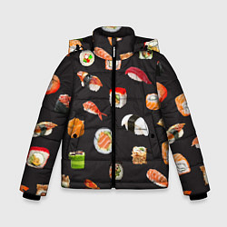 Куртка зимняя для мальчика Планета суши, цвет: 3D-черный