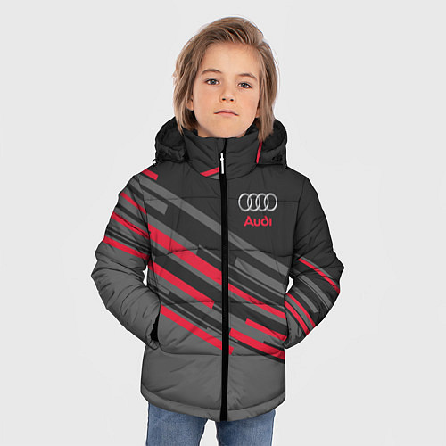 Зимняя куртка для мальчика AUDI SPORT / 3D-Красный – фото 3