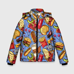 Куртка зимняя для мальчика Fastfood Life, цвет: 3D-черный