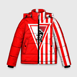 Куртка зимняя для мальчика Красно-белый воин, цвет: 3D-светло-серый