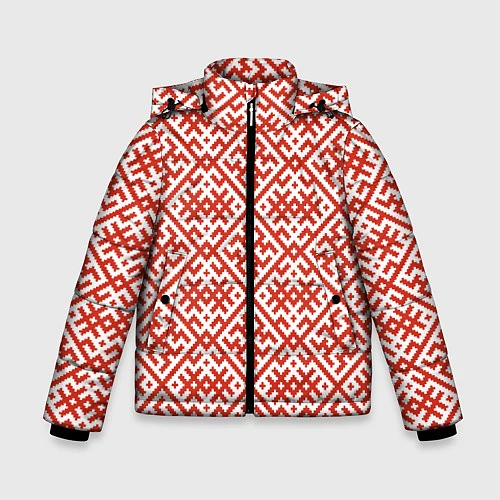 Зимняя куртка для мальчика Духобор: Обережная вышивка / 3D-Черный – фото 1
