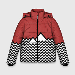 Куртка зимняя для мальчика Горы Твин Пикс, цвет: 3D-красный