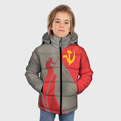 Куртка зимняя для мальчика Флаг над Рейхстагом, цвет: 3D-черный — фото 2