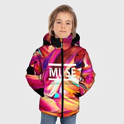 Куртка зимняя для мальчика MUSE: Neon Colours, цвет: 3D-черный — фото 2