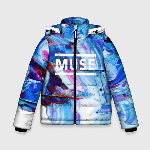 Зимняя куртка для мальчика MUSE: Blue Colours / 3D-Черный – фото 1