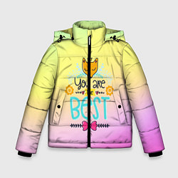 Куртка зимняя для мальчика You are the best, цвет: 3D-черный