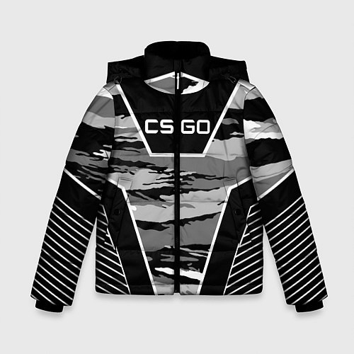 Зимняя куртка для мальчика CS:GO Grey Camo / 3D-Черный – фото 1