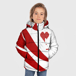 Куртка зимняя для мальчика Игра в сердца, цвет: 3D-черный — фото 2