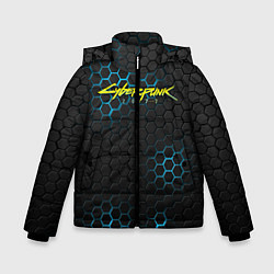 Куртка зимняя для мальчика Cyberpunk 2077: Blue Carbon, цвет: 3D-черный