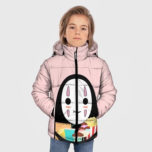 Зимняя куртка для мальчика Унесенные призраками / 3D-Светло-серый – фото 3