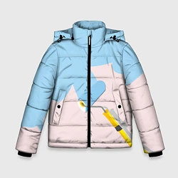 Куртка зимняя для мальчика Голубая заливка, цвет: 3D-светло-серый