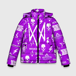 Куртка зимняя для мальчика Watch Dogs 2: Violet Pattern, цвет: 3D-черный