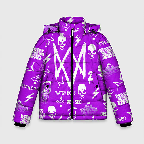 Зимняя куртка для мальчика Watch Dogs 2: Violet Pattern / 3D-Черный – фото 1