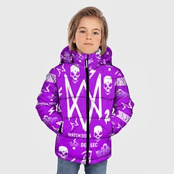 Куртка зимняя для мальчика Watch Dogs 2: Violet Pattern, цвет: 3D-черный — фото 2