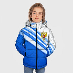 Куртка зимняя для мальчика Россия: голубая волна, цвет: 3D-черный — фото 2