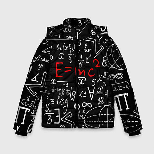 Зимняя куртка для мальчика Формулы физики / 3D-Черный – фото 1