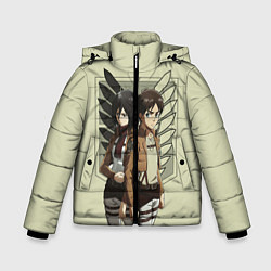 Куртка зимняя для мальчика Атака Титанов, цвет: 3D-черный