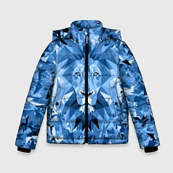 Куртка зимняя для мальчика Сине-бело-голубой лев, цвет: 3D-черный