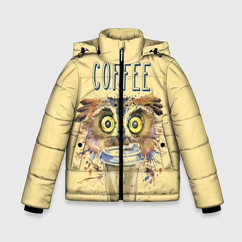 Зимняя куртка для мальчика Owls like coffee / 3D-Черный – фото 1