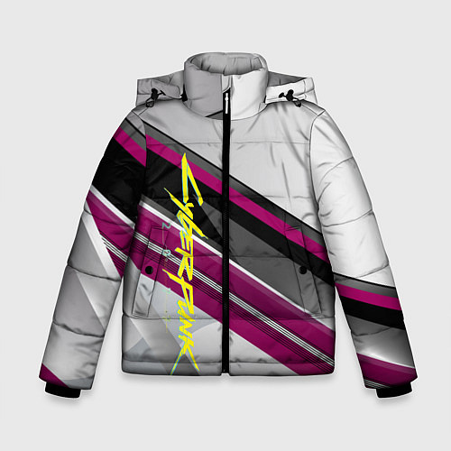 Зимняя куртка для мальчика Cyberpunk 2077: Violet Style / 3D-Черный – фото 1