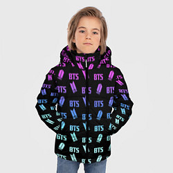 Куртка зимняя для мальчика BTS: Neon Gradient, цвет: 3D-черный — фото 2