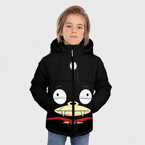 Зимняя куртка для мальчика Лицо Ниблера / 3D-Светло-серый – фото 3
