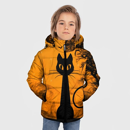 Зимняя куртка для мальчика Halloween Cat / 3D-Красный – фото 3