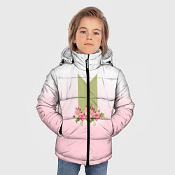 Куртка зимняя для мальчика BTS: Pink Flowers, цвет: 3D-красный — фото 2