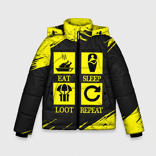 Зимняя куртка для мальчика PUBG: Eat, Sleep, Loot, Repeat / 3D-Черный – фото 1