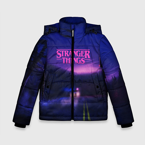 Зимняя куртка для мальчика Stranger Things: Neon Road / 3D-Черный – фото 1