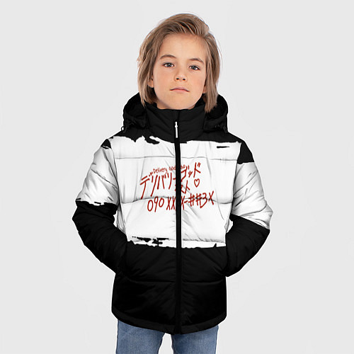 Зимняя куртка для мальчика Бездомный Бог / 3D-Красный – фото 3