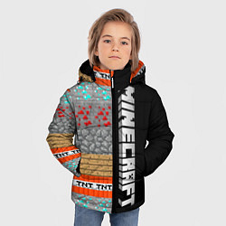 Куртка зимняя для мальчика Minecraft Blocks, цвет: 3D-черный — фото 2