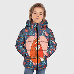 Куртка зимняя для мальчика Влюбленные лисички, цвет: 3D-черный — фото 2