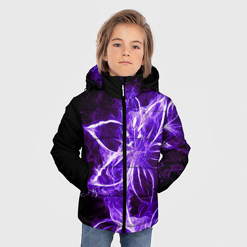 Зимняя куртка для мальчика Цветок Тьмы / 3D-Светло-серый – фото 3