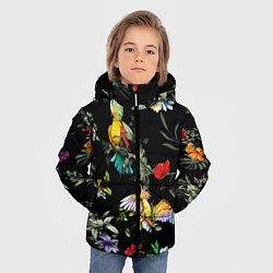 Куртка зимняя для мальчика Попугаи, цвет: 3D-черный — фото 2